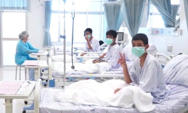 thailand boys rescued from cave in hospital