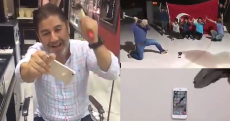 Τουρκία: Πυροβολούν iPhone και σπάνε αμερικάνικα προϊόντα μποϊκοτάροντας την Αμερική