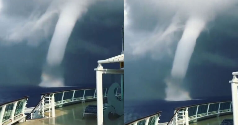 Σαντορίνη: Ασυνήθιστα μεγάλος υδροστρόβιλος έκανε χτες την εμφάνιση του