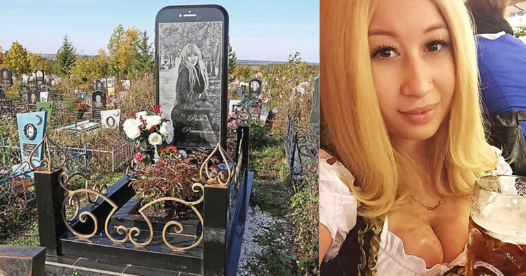 Νεκρή Ρωσίδα έχει ως ταφόπλακα ένα iPhone 1,5 μέτρου