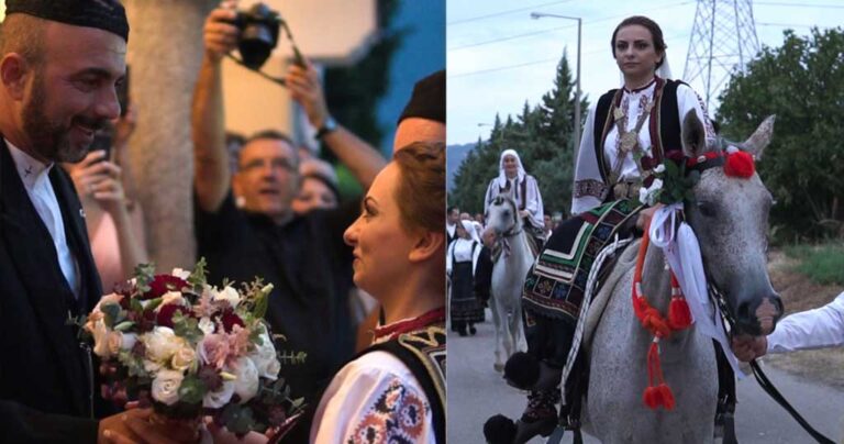 Λαμία: Νύφη και γαμπρός παντρεύτηκαν φορώντας παραδοσιακές ελληνικές φορεσιές