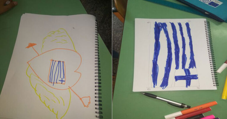 Προσφυγόπουλο ζωγράφισε ελληνική σημαία στο σχολείο των Σερρών που έκαναν αποχή 105 μαθητές