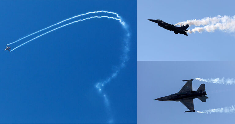 Θεσσαλονίκη: Το F16 της ομάδας «Ζευς» άφησε άφωνο τον κόσμο με τους εντυπωσιακούς ελιγμούς του