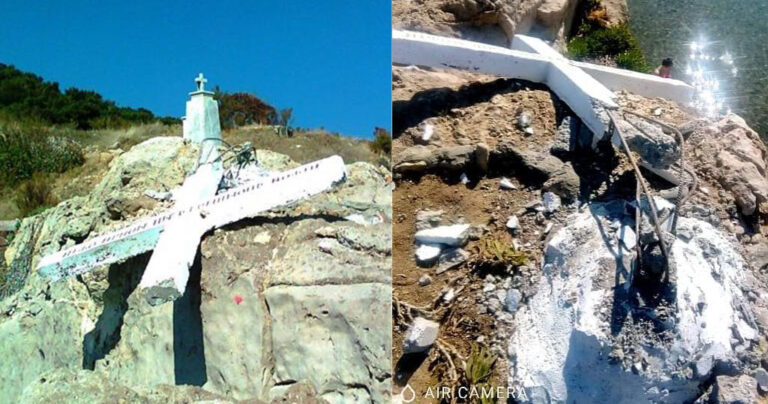 Λέσβος: Γκρέμισαν σταυρό για να μην ενοχλούνται οι μετανάστες