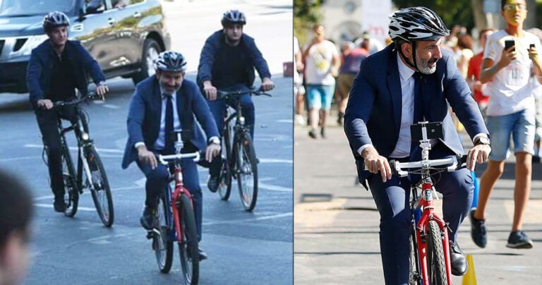 Ο Πρωθυπουργός της Αρμενίας πηγαίνει στη δουλειά με το ποδήλατο