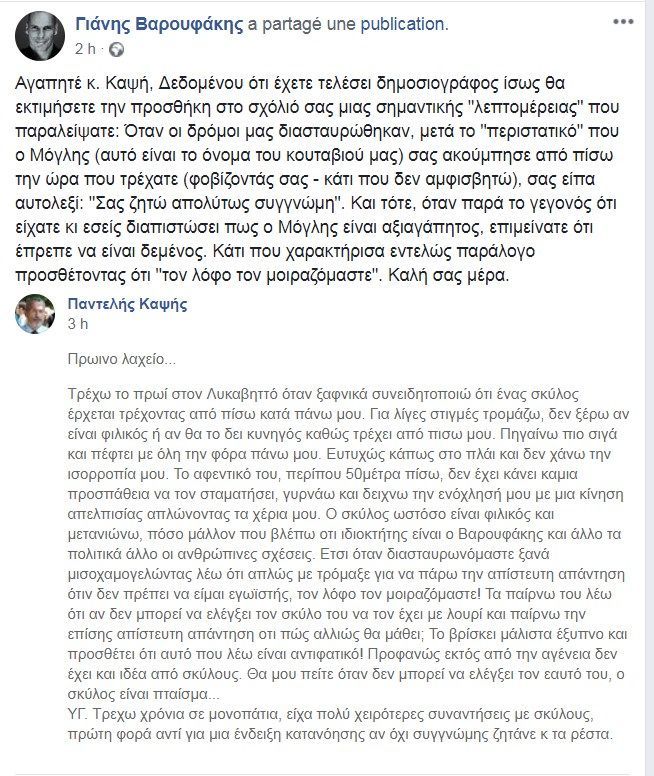 Καψής και Βαρουφάκης τσακώθηκαν στον Λυκαβηττό για τον σκύλο του πρώην υπουργού 2 c191af21eab488e303b03d254e84b6f7