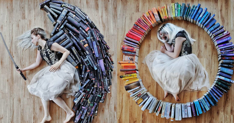 Λάτρης των βιβλίων μετέτρεψε την μεγάλη συλλογή με τα βιβλία της σε τέχνη