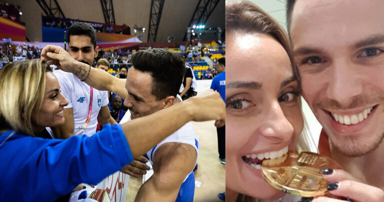 Η αγάπη είναι χρυσός: Ο Πετρούνιας αγκαλιά με τη Βασιλική Μιλλούση και το χρυσό μετάλλιο