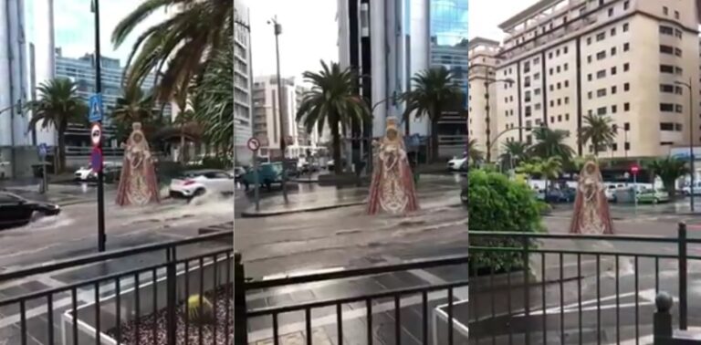 Στην Ισπανία όταν οι δρόμοι γίνονται ποτάμια κατεβάζουν Παναγίες