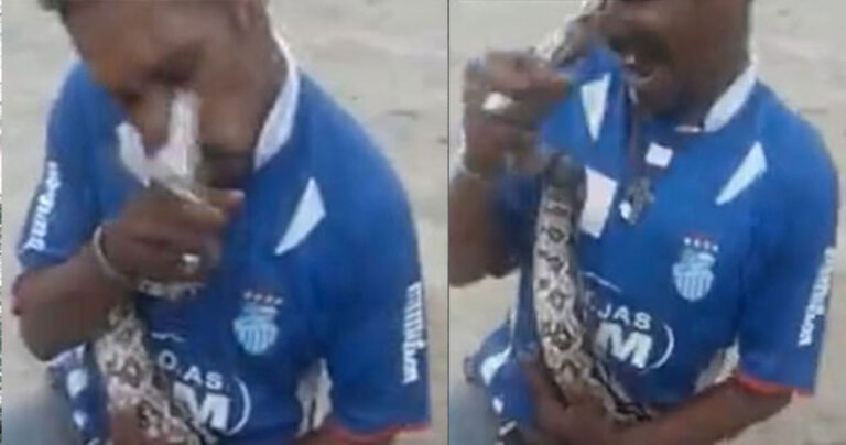 Πήγε να φιλήσει πύθωνα στο στόμα και αυτός του δάγκωσε την μύτη