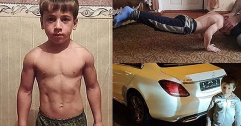 5χρονος πήρε δώρο μια Mercedes από τον πρόεδρο της Τσετσενίας γιατί έκανε 4.105 κάμψεις