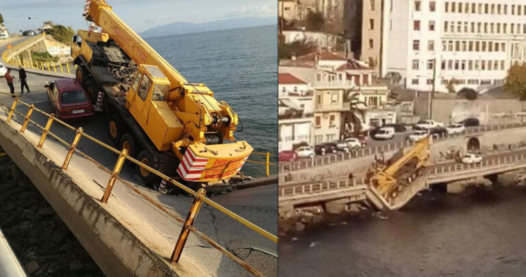 Καβάλα: Γέφυρα κατέρρευσε την στιγμή που πέρναγε από πάνω της γερανός