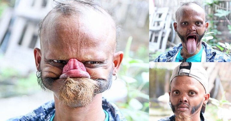 Οδηγός λεωφορείου από το Νεπάλ μπορεί να γλείψει το μέτωπό του με την γλώσσα του