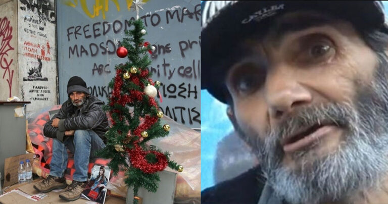 Το παράπονο του άστεγου της Σταδίου: «Ο δήμος μάζεψε το χριστουγεννιάτικο δέντρο μου»