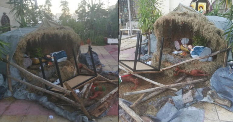 Ηλιούπολη: Άγνωστοι βανδάλισαν τη φάτνη στον Ιερό Ναό της Αγίας Μαρίνας