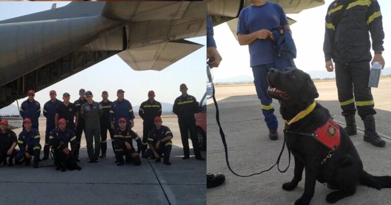 Συνδρομή Ελλάδας σε Βηρυτό: C-130 μεταφέρει 12μελές κλιμάκιο της ΕΜΑΚ και διασωστικό σκύλο