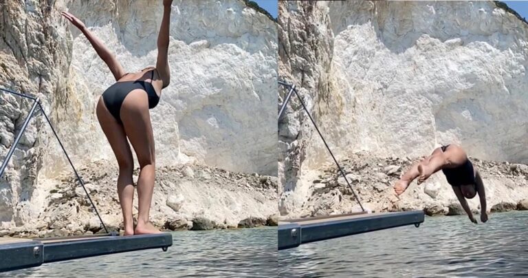 Η Τατιάνα Στεφανίδου κάνει βουτιά με το κεφάλι από σκάφος της