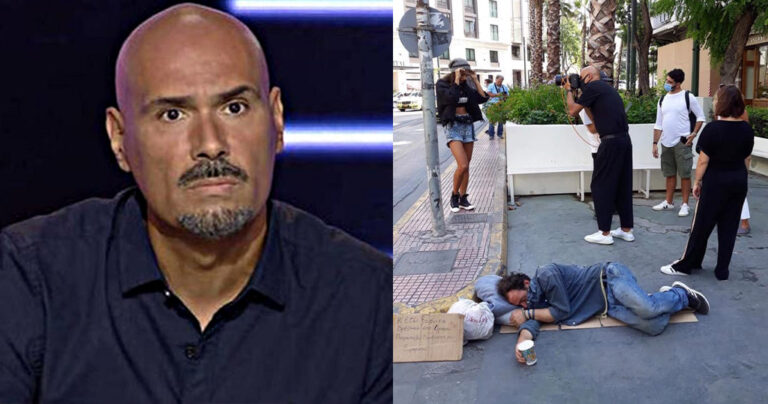 Σάλος με την φωτογράφηση μοντέλου του GNTM διπλά σε άστεγο στο κέντρο της Αθήνας