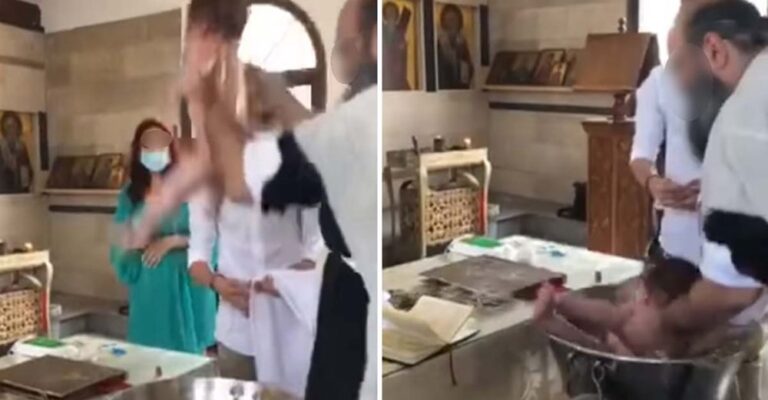 Μητέρα καταγγέλλει: «Δείτε τον απαίσιο πάτερ που χτύπησε το μωρό μου στη βάφτιση»