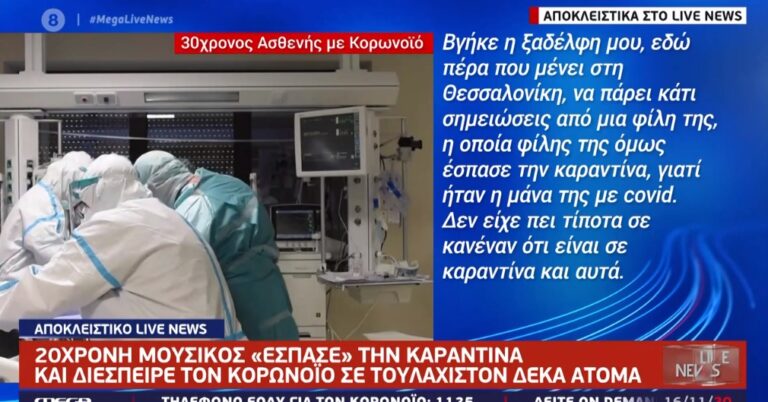 Θεσσαλονίκη: 20χρονη μουσικός έσπασε την καραντίνα και κόλλησε τουλάχιστον 10 άτομα