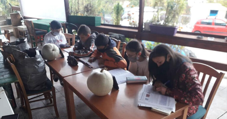 Τηλεκπαίδευση: Παιδιά κάνουν μάθημα από κινητό μέσα στο κρύο με μπουφάν σε χωριό του Πύργου