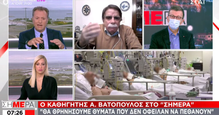 Βατόπουλος: «Μέτρα τύπου Γουχάν παντού – Να βγαίνει ένας άνθρωπος έξω για μια ώρα, κάθε 3 ημέρες»