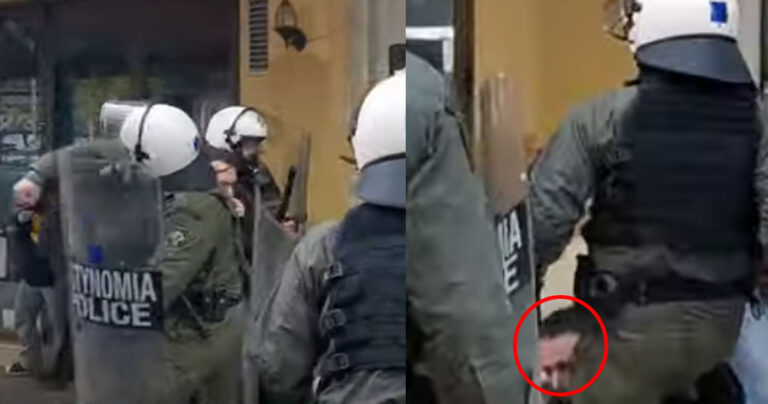 Βίντεο-ντοκουμέντο: Αστυνομικοί των ΜΑΤ στη Θεσσαλονίκη ρίχνουν αγκωνιά στο πρόσωπο και κλωτσούν άνδρα