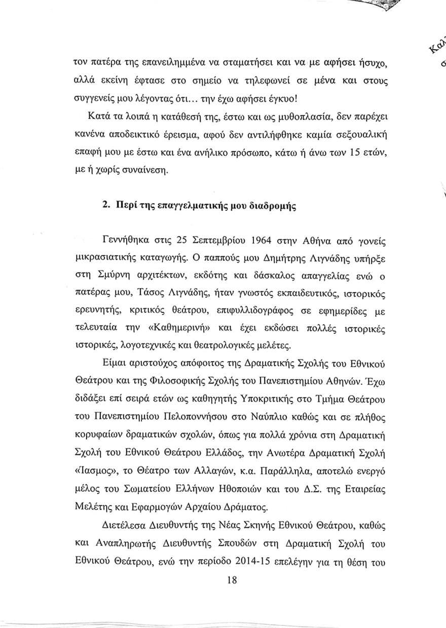 «Αθώος» δηλώνει ο Λιγνάδης - Κάνει λόγο για «κατασκευασμένες» μηνύσεις 18 LIGNADIS-18