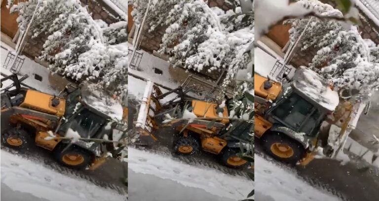 Βγήκε εκχιονιστικό… στο Κολωνάκι – Απίστευτες εικόνες