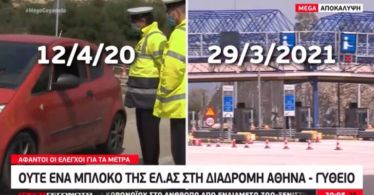 Lockdown στα χαρτιά: Ούτε ένα αστυνομικό μπλόκο από Αθήνα ως Γύθειο
