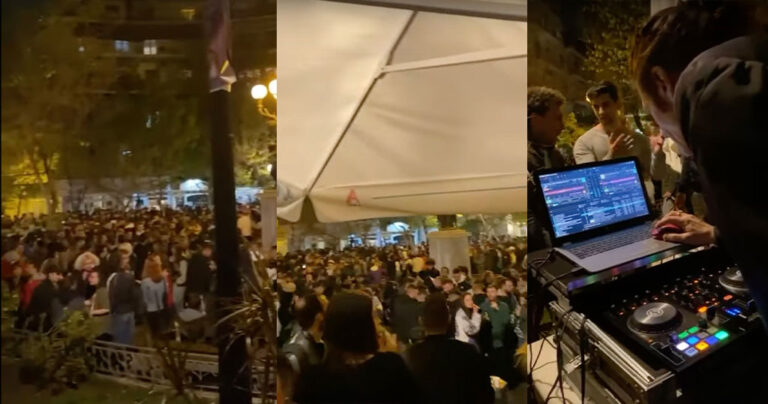 Εκατοντάδες άτομα έκαναν πάρτι με Dj και ποτά στην πλατεία της Κυψέλης