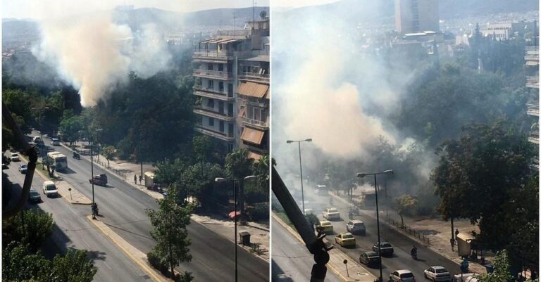 Φωτιά και στο Πεδίον του Άρεως, στην καρδιά της Αθήνας!