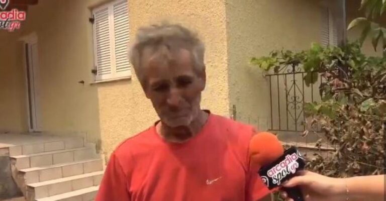 Πυρόπληκτος με δάκρυα στα μάτια: «Μου ζήτησαν πολιτικό μέσο για πυροσβεστικό»