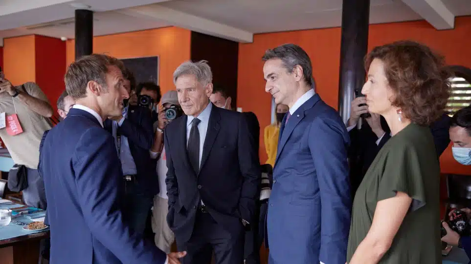 Μητσοτάκης: Σε γεύμα με Μακρόν, Λαγκάρντ και Χάρισον Φορντ για το περιβάλλον 1 mitsotakis ford 8