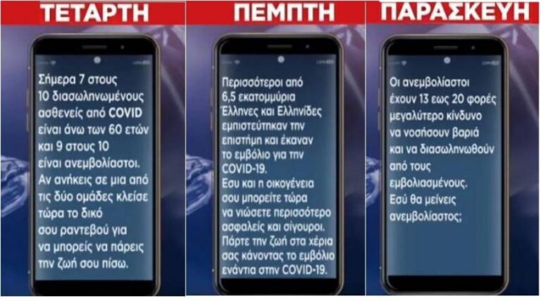 Ανατροπή με τα SMS: Δεν ξεκινά τη Δευτέρα η αποστολή μηνυμάτων σε ανεμβολίαστους