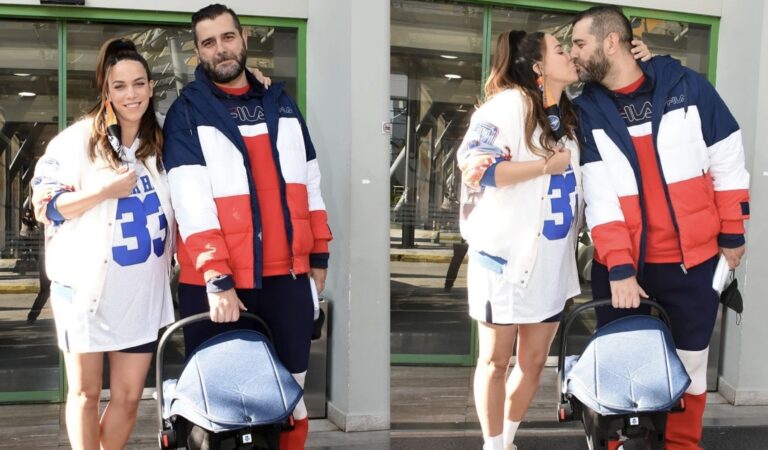 Κατερίνα Στικούδη – Εξιτήριο από το μαιευτήριο με το γιο και το σύζυγό της