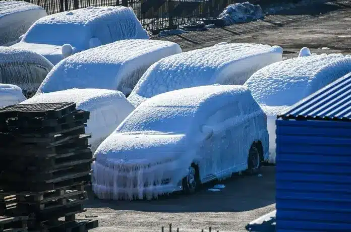 frozen cars ice 1