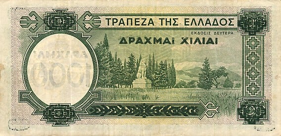 greecep111 1000drachmaion100drachmai 1939 b