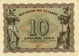 greecep322 10drachmai 1944 f donated