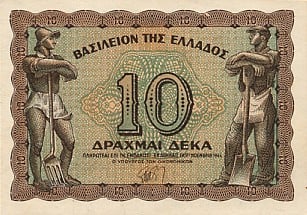 greecep322 10drachmai 1944 f