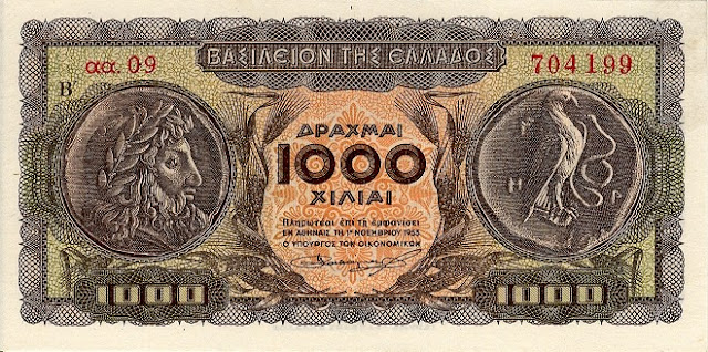 greecep326b 1000drachmas 1953 donatedsac f