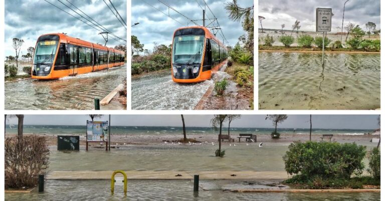 Γλυφάδα: Η θάλασσα έφτασε στις γραμμές του τραμ!