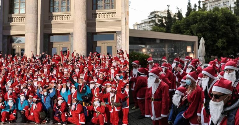 Με Αγιοβασίληδες πλημμύρισαν οι δρόμοι του Πειραιά στο 2ο «Santa Run Piraeus 2021»