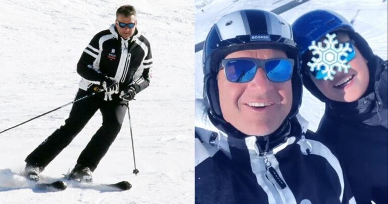 Δεινός σκιέρ ο Γιώργος Λιάγκας -Στον Παρνάσσο με τους δυο του γιους για σκι