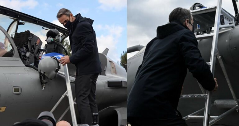 «Top Gun» Κυριάκος! Ανέβηκε στο κόκπιτ των Rafale και ευχήθηκε υγεία και δύναμη