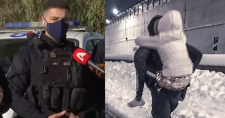 «Ηταν σαν να κουβαλάω το δικό μου παιδί» – Aυτός είναι ο αστυνομικός που μετέφερε το εγκλωβισμένο κοριτσάκι