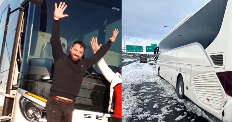 Αττική Οδός: Οδηγός λεωφορείου άνοιξε τις πόρτες και φιλοξένησε τους παγωμένους οδηγούς για όλη τη νύχτα