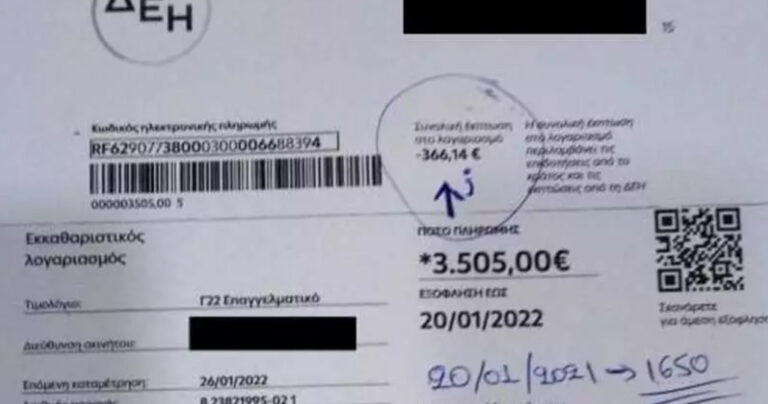 ΔΕΗ: Λογαριασμός 3.505 ευρώ σε μίνι μάρκετ στην Θεσσαλονίκη