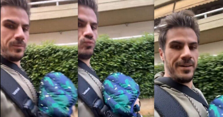 Άκης Πετρετζίκης: Καρέ καρέ η κυριακάτικη βόλτα με τον οκτώ μηνών γιο του, Αχιλλέα