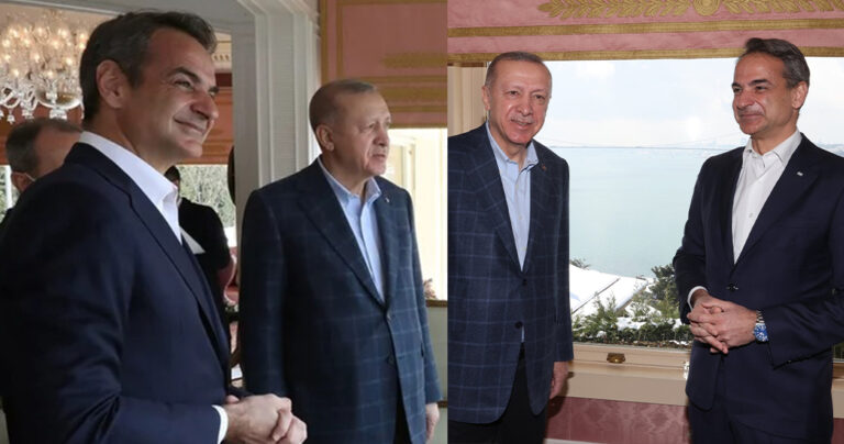 Μες στην καλή χαρά ο Μητσοτάκης στο γεύμα με τον Ερντογάν